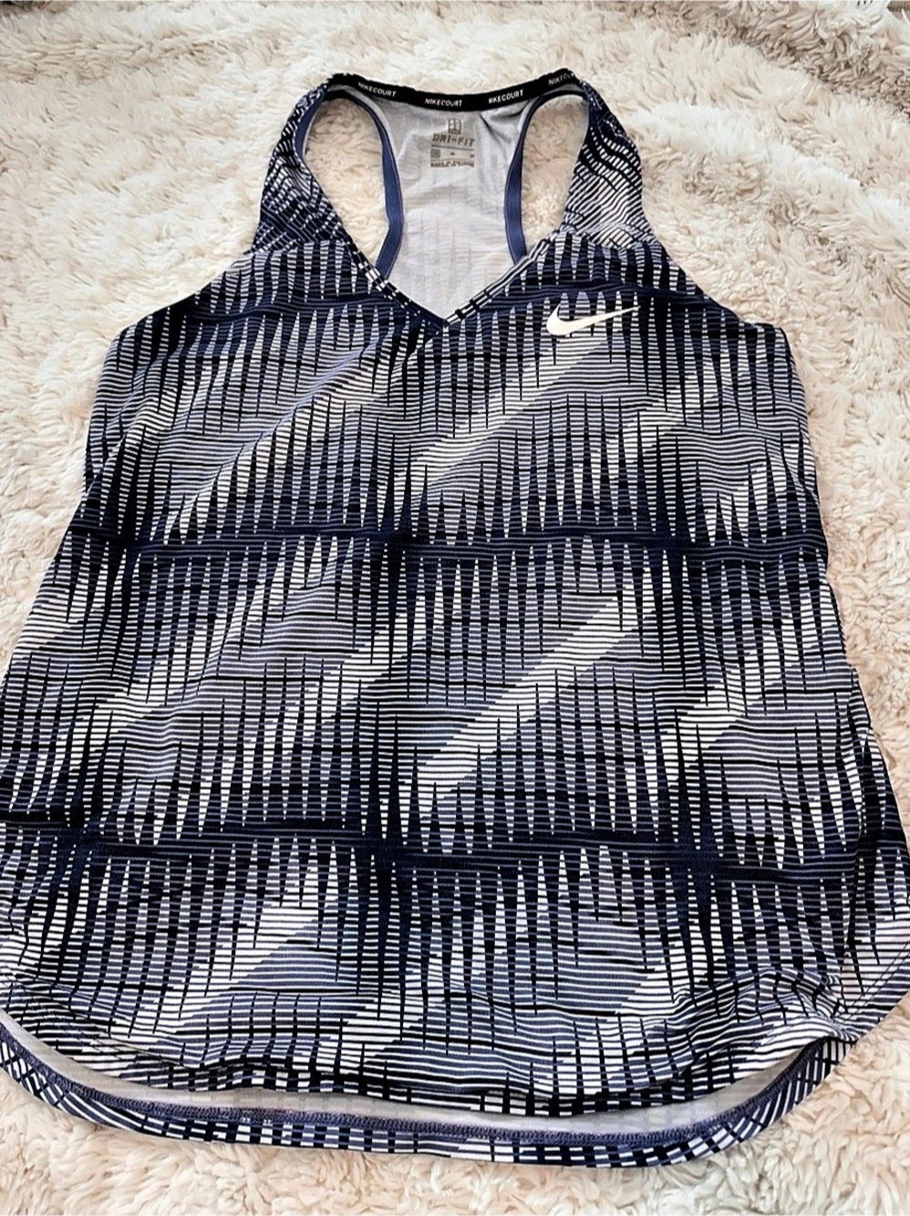 Nike NikeCourt Dri-FIT Tennis Tank Top Blue & White Medium